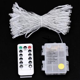 5M/10M/20M LED Fairy String Lights Battery Operated with 8 Modes Remote Control Christmas Holiday Party Wedding Decoration Y200903