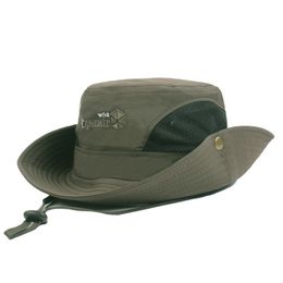 Spring Summer Wide Brim Sun Anti-UV Hats Men Women Mesh Fishing Angler Hats Outdoor Travel Bucket Caps 6 Colors Y200714