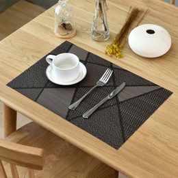 Table Placemats FOR Dining 30X45CM Mat Stain Slip Resistant Washable PVC Pad Heat Insulation Hotel Restaurant Bar Plate Mats