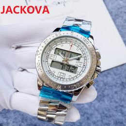 President Gold Perpetual Fashion mens Digital LED Quartz watch 48mm Full 904L Stainless steel Black Blue Sapphire WristWatches Super luminous montre de luxe