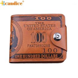 Wallets Wholesale- Hcandice US Dollar Bill Wallet Brown Leather Bifold Po Gift Jan61