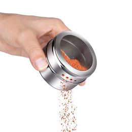 Small Seasoning Box Stainless Steel Salt Pepper Jar Container Powder Box Tool For Home Kitchen Organiser