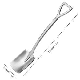 4pcs 304 Stainless Steel Coffee Spoon Retro Shovel Ice Spoon Creative Tea Spoon Fashion Tableware H jllOJn