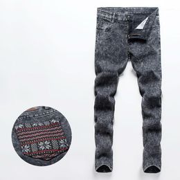 Men's Jeans Black Feet Men Slim Fit Denim Pants 2022 Stretch Skinny Jean Fashion Snow Pritned Hip Hop Casual Trousers1