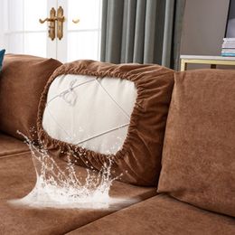 Waterproof Sofa Cover Cushion Elastic Band Design Couch Cover Solid Colour Non-slip Sofa Covers For Living Room Modern Slipcover 201120