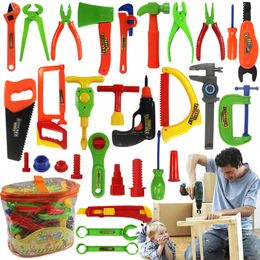/Set Garden Tool Toys For Children Repair Tools Pretend Play Environmental Plastic Engineering Maintenance Tool Toys Gifts LJ201009