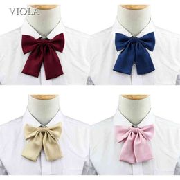 Quality Solid College Style Ladies Bowtie Women School Girl Student Cosplay Uniform Formal Accessories Cravat Office Butterfly Y1229