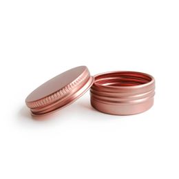 100 x 15g 10g 30g Empty Mini Rose gold Aluminum Cream Jar Pot Nail Art Makeup Lip Gloss Empty Cosmetic Metal Containers LX3570