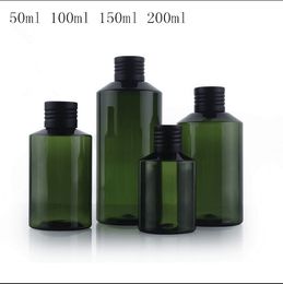 Free Shipping 50ml 100ml 150ml 200ml Green Lucency Plastic Empty Perfume Bottle Toner Astringent Cosmetic Containers