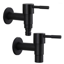 Bathroom Sink Faucets Stainless Steel Faucet Black Wall Mounted Washing Machine Tap Bath Toilet Mop Pool Water Taps For Garden