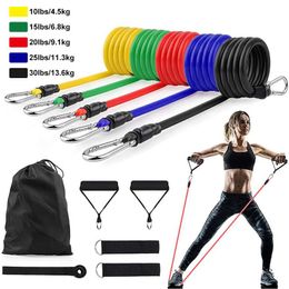 Zasada 11 sztuk / zestaw opór oporu lateksowy trening ćwiczeń trening jogi pull liny gumowe ekspander elastyczne zespoły sprzęt fitness