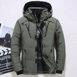 down jacket men casual fashion winter thick jacket for men Hooded windbreaker white duck down coat male waterproof clothes 201201