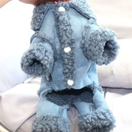 Thicken Pet Clothing Winter Clothes Puppy Outfit Small Dog Jumpsuit Coat Jacket ropa para perro Poodle Pomeranian Schnauzer 201109