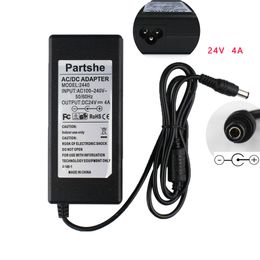 10pcs Electronics Charger 24V 4A AC DC Adapter For Zebra ZP550 ZP450 GX420d GK420d GK420t GX420t GX430T GT800 GT810 GT820 GT830 Thermal Label Printer