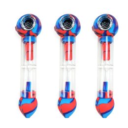 Glass water pipe camouflage silicone pipes easy carry glass filter smoking set