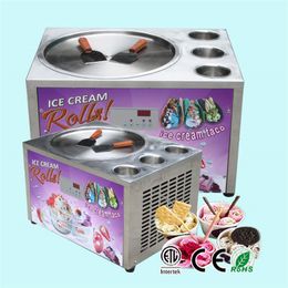 Free shipping to door Kolice commercial kitchen countertop 45CM pan roll fry ice cream machine with 3 tanks