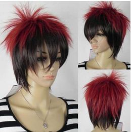 Wig Red Black Mix Multicolor Punk Straight Unisex Cosplay Full Wig