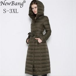 NewBnag Brand Long Down Women Duck Down Jacket Winter Coat Woman Feather Warm Slim Windbreaker Female Hooded Outerwear LJ201021