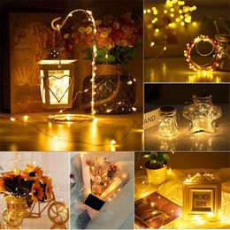 2M LED String lights Silver Wire Christmas Garlands Festoon Fairy Light Christmas Decorations for Home Room Party Decoration