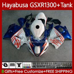 Body Kit For SUZUKI Hayabusa GSXR 1300CC 1300 CC 2002 2003 2004 2005 2006 2007 74No.118 GSX-R1300 GSX R1300 GSXR-1300 96-07 GSXR1300 96 97 White blue 98 99 00 01 Fairings