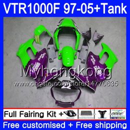 +Tank For HONDA SuperHawk VTR 1000 Purple green F 1000F VTR1000 F Bodys 56HM.151 VTR1000F 97 02 03 04 05 1997 2002 2003 2004 2005 Fairings