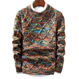 Drop shipping Brand Sweater MenBrand fashion Pullover Male O-Neck stripe Slim Fit Knitting fashion Sweaters Man Pullover 201105