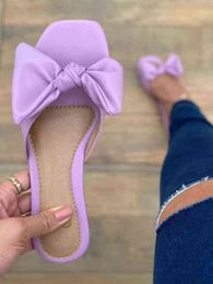 Women's Slippers Sandals Cute Bowknot Casual Flat Outdoor Beach Flip Flops Sandals Summer Women 2022 Y220221