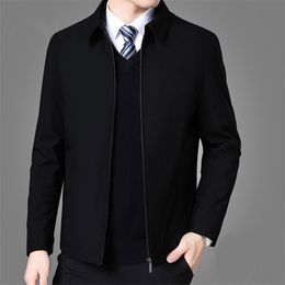 Mens Jackets And Coats Turn Down Collar Men Winter Jacket Zipper Side Pocket Men's Clothing 2020 Fashion Long Sleeve Coat Men X0621