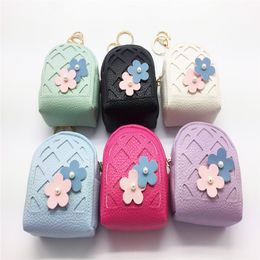 Creative Women Girls Flower Small PU Purse Schoolbag For Change Key Earphone Zipper Mini Coin Purse Low Price