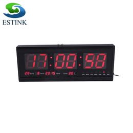 48cm Digital Wall Clock Big LED Time Calendar Temperature Desk Table Clocks LED Wall Watch Relogio De Parede Home Decoracion 201120