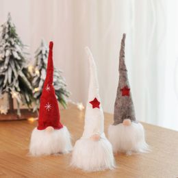 wholesale xmas baubles UK - Christmas Decorations 2021 Merry Long Hat Swedish Santa Gnome Plush Doll With Light Elf Toy Home Party Decoration1