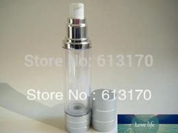 10pcs 50ml Acrylic Silver Aluminium Airless Bottle Cosmetic Bottle Vacuum Pump Bottle Free Shipping