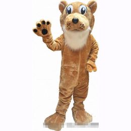 High quality Brown Cougar Mascot Costume Halloween Christmas Cartoon Character Outfits Suit Advertising Leaflets Clothings Carnival Unisex Adults Outfit