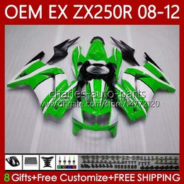 OEM Body For KAWASAKI NINJA EX250 ZX250 R EX ZX 250R ZX-250R 2008-2012 81No.36 EX-250 ZX250R 2008 2009 2010 2011 2012 EX250R 08 09 10 11 12 Injection Fairing factory green