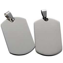 2021 20pcs Stainless steel Army Dog Tags Mirror surface blank and laser engravable thickness 1.8mm pendants