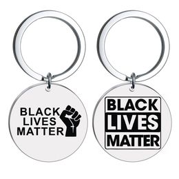 New Keyrings Black Lives Matter I Cant Breathe Letters Round Pendant Bag Charms Jewelry Fashion Car Key Ring Chain Keychains Accessories
