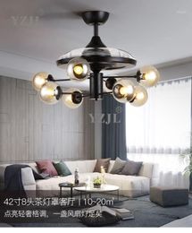 -Elektrische Fans Licht Luxus Wohnzimmer Essensfächer Kronleuchter Home Einfache Magische Bohnenlampe Chandelieti1