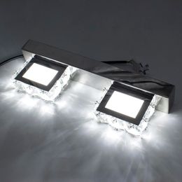 -2 luces moderna impermeable espejo pared luz led baño nórdico arte deco iluminación cuadrado vanidad cristal escono cristal lámpara de cristal
