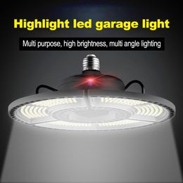 E27 LED UFO High Bay I Deformable Folding Garage Lamps Super Bright Industrial Lighting 60W 80W 100W Industrial Lamp for Warehouse