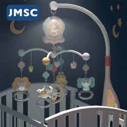 JMSC Baby Crib Mobiles Rattles Music Educational Toys Rotating Bed Bell Nightlight Rotation Carousel Cots 0-12 Months Newborns 201224