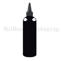 12pcs 500ml black liquid plastic bottles with pointed mouth cap,500g big size lotion cosmetic packaging containers