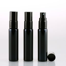 10ml Mini Glass Black Small Empty Perfume Spray Bottle Outdoor Travel Makeup Skin Care Water Case Container Bottles 50pcs/lot