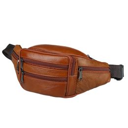 Sac Banan Homm Cheaper Price bag Business Coin Mobile Phone Sport Fanny Pack Running Waist Bag Leather Genuine for Men