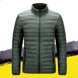Mens Stand Collar Thick Cotton Padded Coat Zipper Parkas Men Autumn Winter Long Sleeve Jacket Plus Size 4XL Jackets Men 201123