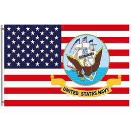 USA Naval Military Polyester Flags , Custom Printed Digital 100% Polyester Fabric 80% Bleed Double Sided Printing