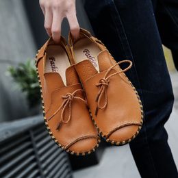 Hot Sale-2020 New Leather Loafers Men Casual Shoes Fashion Spring and Autumn Breathable Comfortbale Sneakers Men Flats Shoes Big Size
