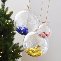 Party Decoration 5pcs Transparent Open Plastic Clear Bauble Ball Present Christmas Tree Decorations Gift Box Ornament Balls1