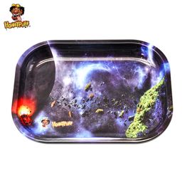 HONEYPUFF New Arrival Rolling Tray With New Pattern 140*180 mm Metal Smoke Rolling Tray Tobacco Storage Grinder Tray Smoking Accessory