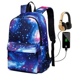 Galaxy Laptop Backpack School Bag Star Water Resistant College Students Travel Computer Notebooks Backpacks for Men Women