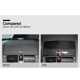 Interior Carbon Fibre Car Sticker Car Navigation Panel Decal Trim Cover for Mercedes W204 C Class 2007-2010 Auto Accessories2543